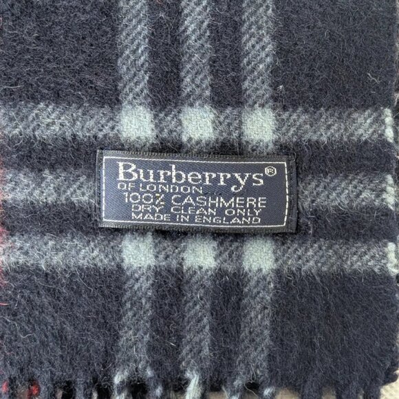 Burberry Designer Cashmere Scarf Blue Unisex – Used – Timeless Cold Weather Wear - Picture 2 of 10